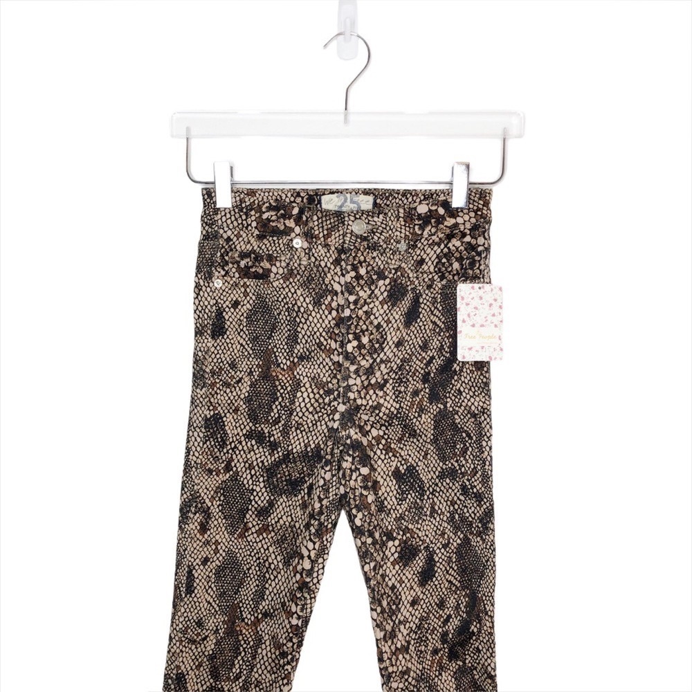NEW Free People Two Faced Snake Print High Rise Skinny Jeans Sz 25 - Picture 3 of 10
